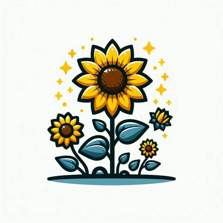 Sunflower icon. Nature plant and garden theme. Isolated design. Vector illustrationのイラスト素材