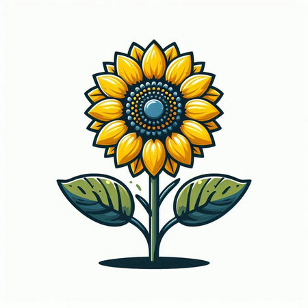 Sunflower icon isolated on white background. Vector illustration for your designのイラスト素材