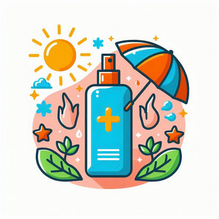 Hand sanitizer bottle flat color icon. Sanitizer gel for hygiene. Antibacterial gel. Vector illustrationのイラスト素材