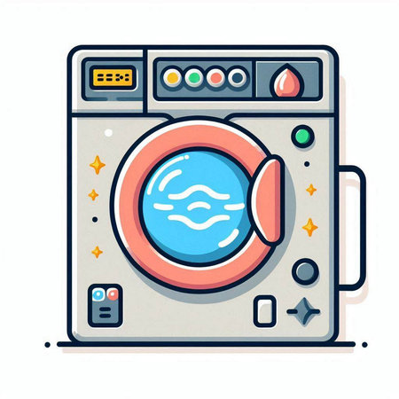 Washing machine icon. Isolated on white background. Vector illustration.のイラスト素材
