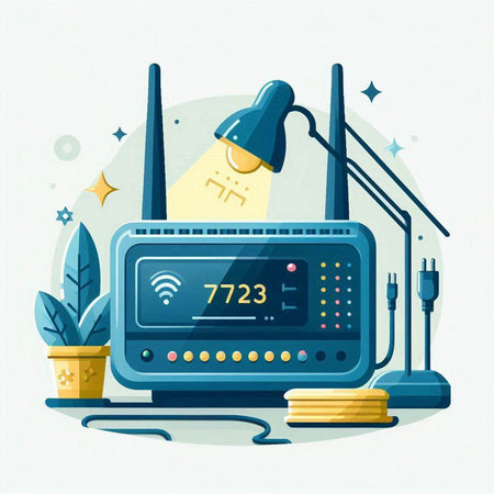 Vector illustration of a flat design of a radio station with a set of accessories.のイラスト素材