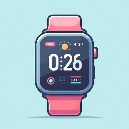 Smart watch. Vector illustration in flat style. Smartwatch icon.のイラスト素材