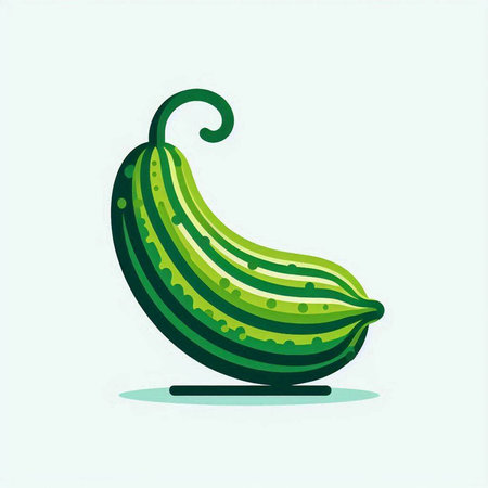 Cucumber. Vector illustration on a light background. Vegetable.のイラスト素材