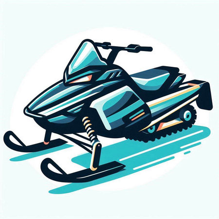 Snowmobile. Vector illustration. Isolated on a white background.のイラスト素材