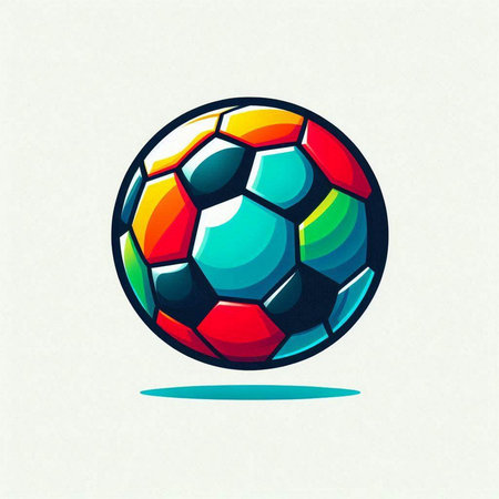 Colorful soccer ball isolated on the white background. Vector illustration.のイラスト素材