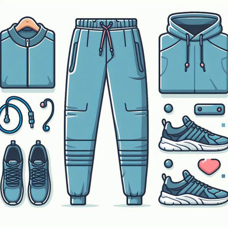 Set of sportswear. Vector illustration in a flat style.のイラスト素材