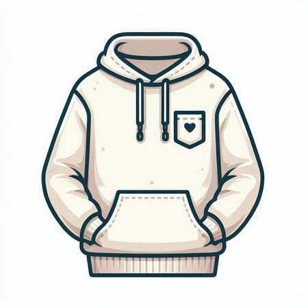 Vector illustration of a hoodie with a hood on a white backgroundのイラスト素材