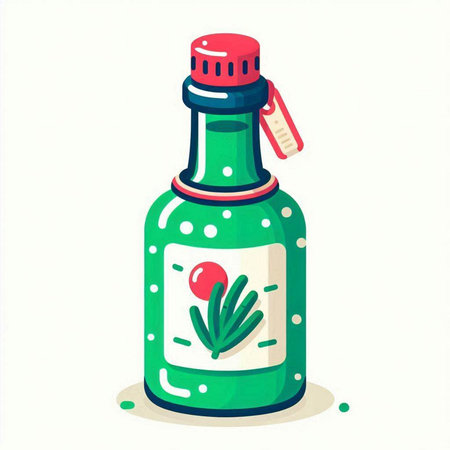 Bottle of olive oil on a white background. Vector illustration.のイラスト素材