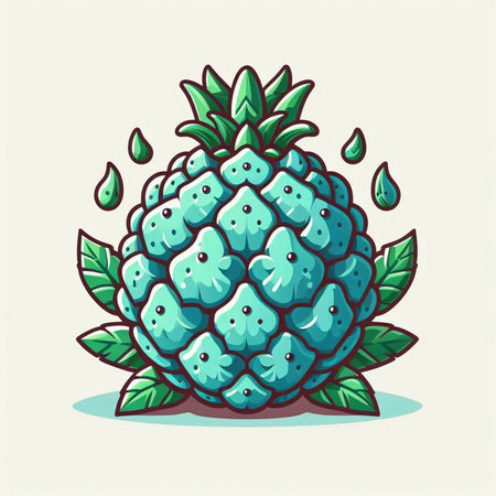 Pineapple fruit vector illustration in cartoon style. Vector illustration.のイラスト素材