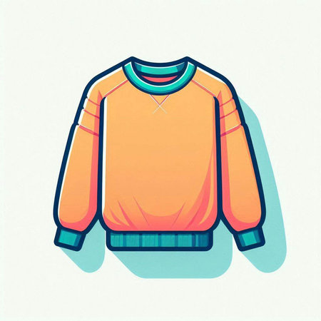 Vector illustration of a sweater on a white background. Cartoon style.のイラスト素材