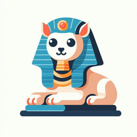 Egyptian Sphinx flat icon, vector illustration, eps 10のイラスト素材
