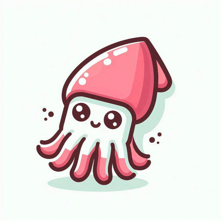 Cute cartoon octopus. Vector illustration isolated on white background.のイラスト素材