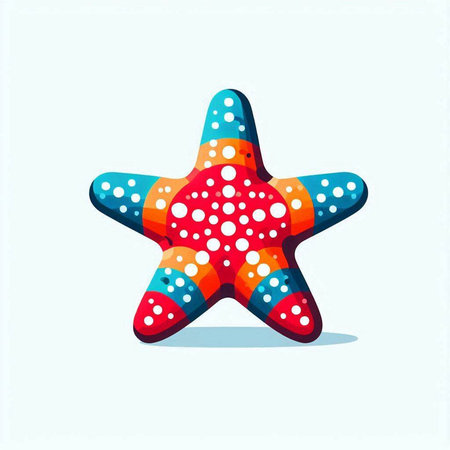 Colorful starfish isolated on a white background. Vector illustration.のイラスト素材