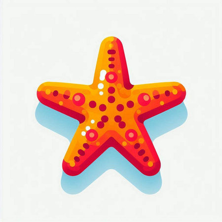 Starfish on a white background. Vector illustration in flat style.のイラスト素材