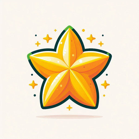 Star fruit icon on white background. Vector illustration. Eps 10.のイラスト素材