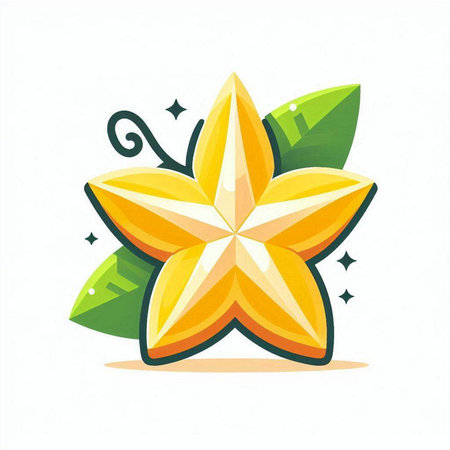 Star fruit icon. Vector illustration. Isolated on white background.のイラスト素材