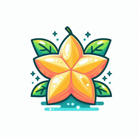Star fruit icon. Vector illustration. Isolated on white background.のイラスト素材