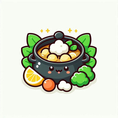 Cute and kawaii Chinese soup vector illustration. Cartoon style.のイラスト素材