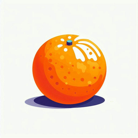 Orange fruit on a white background. Vector illustration for your design.のイラスト素材