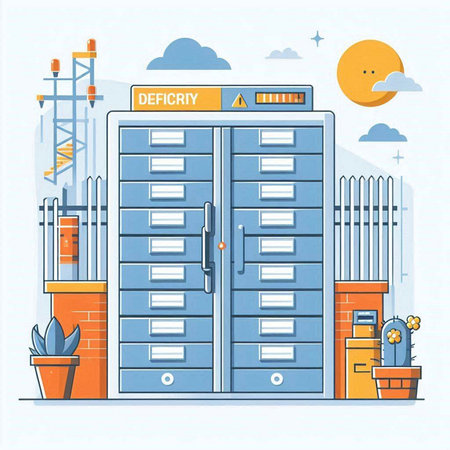 Flat design modern vector illustration concept of data center and storage.のイラスト素材