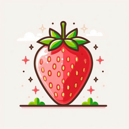 Strawberry vector illustration. Strawberry icon. Strawberry icon. Vector illustration.のイラスト素材