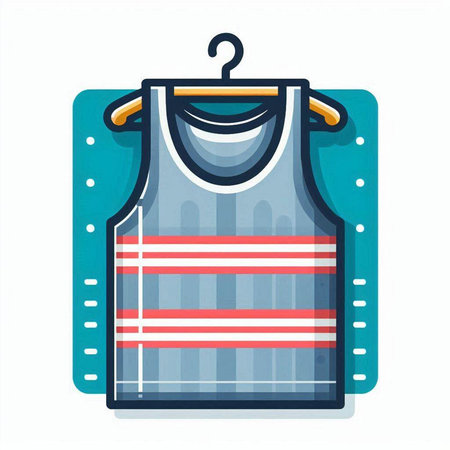 T-shirt with a pattern on a hanger. Vector illustrationのイラスト素材