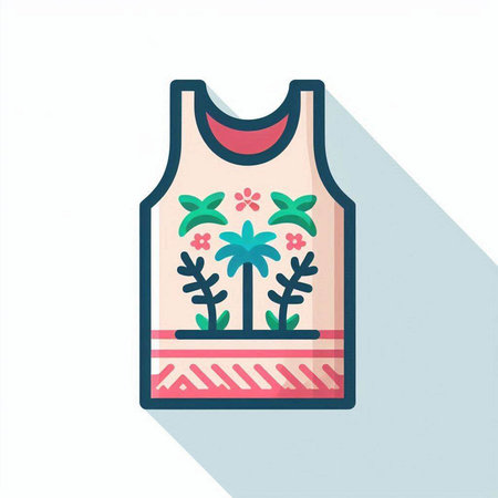 T-shirt with floral pattern. Vector illustration in flat design.のイラスト素材