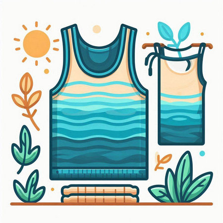 Vector illustration of a swimsuit in the style of flat design.のイラスト素材