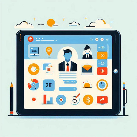 Flat design modern vector illustration concept of online education, e-learning, e-learning.のイラスト素材