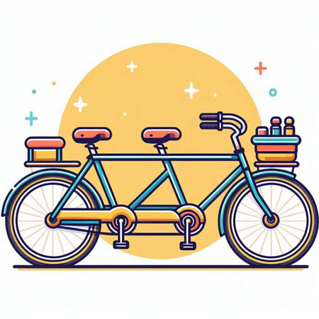 Bicycle vector illustration. Colorful bicycle icon on white background.のイラスト素材