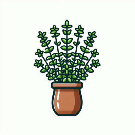 Plant in pot. Hand drawn vector illustration in cartoon style.のイラスト素材