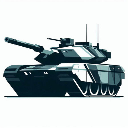 Vector illustration of a tank on a white background. Isolated.のイラスト素材