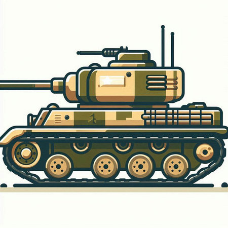 Vector illustration of a tank. Isolated on a white background.のイラスト素材