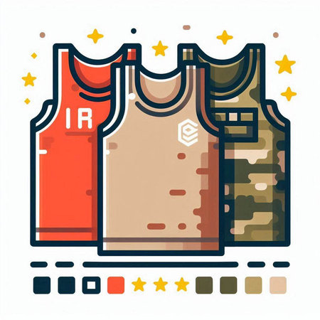 Basketball uniform, t-shirt and shorts, vector illustration.のイラスト素材