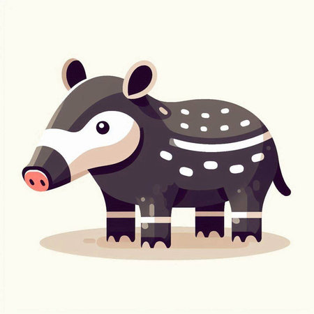 Cute cartoon badger. Vector illustration in a flat style.のイラスト素材