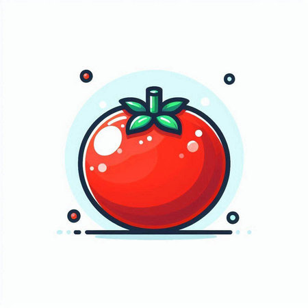 Tomato icon, vector illustration. Flat design style. Vegetable icon.のイラスト素材