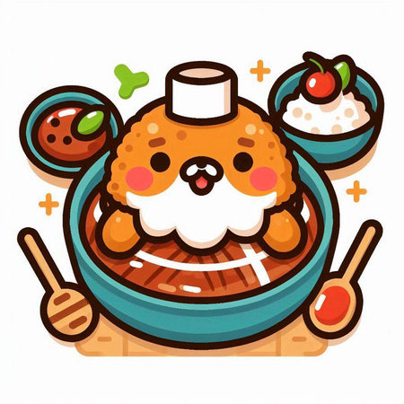 Japanese food vector illustration. Cute cartoon panda bear with chopsticksのイラスト素材