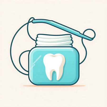 Tooth in a jar with a needle. Vector illustration of a cartoon tooth.のイラスト素材