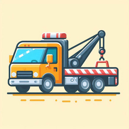 Tow truck icon. Flat illustration of tow truck icon for web designのイラスト素材