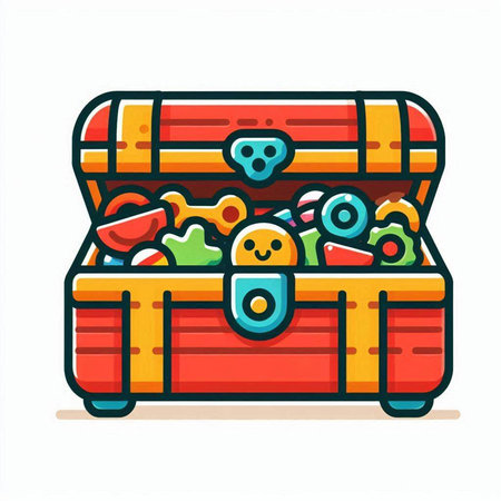 Treasure chest vector illustration. Isolated on a white background.のイラスト素材