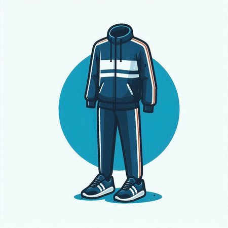 Man in winter sportswear. Cartoon style. Vector illustration.のイラスト素材