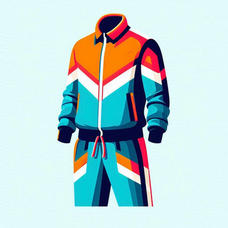Sportswear. Vector illustration of a man's jacket with a hood.のイラスト素材