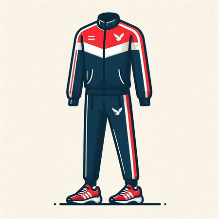 Men's sportswear. Vector illustration of a man in sportswear.のイラスト素材