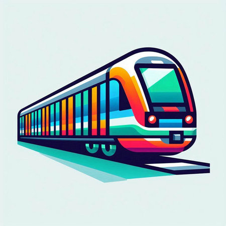 Modern train. Vector illustration. Isolated on a white background.のイラスト素材