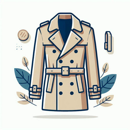 Womens coat. Vector illustration in flat style on white background.のイラスト素材