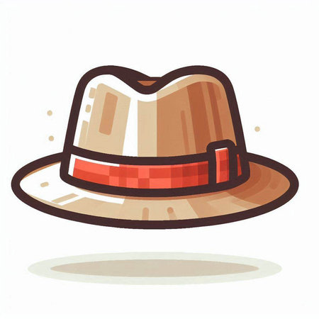 Vector illustration of a hat on a white background. Cartoon style.のイラスト素材