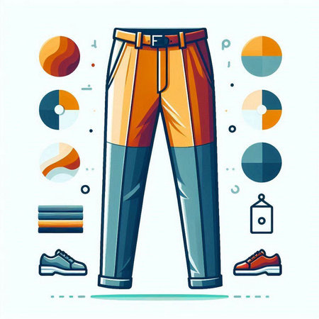 Trendy men's pants. Vector illustration in trendy flat style.のイラスト素材