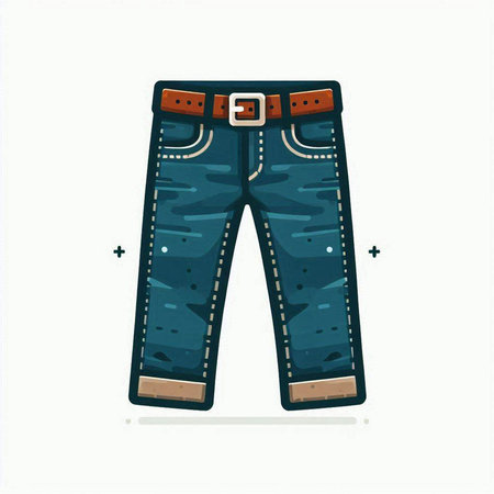 Jeans icon isolated on white background. Jeans vector illustration.のイラスト素材