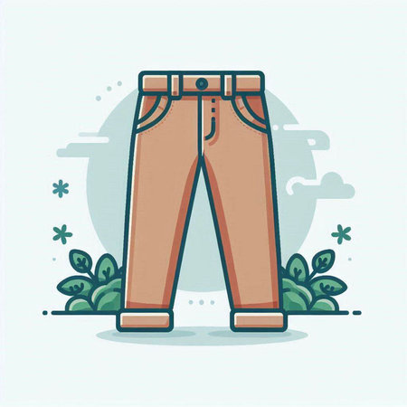 Jeans line icon. Outline illustration of jeans vector icon for web designのイラスト素材