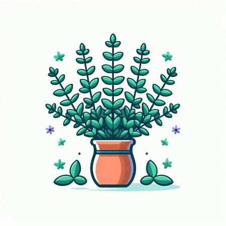 Flowerpot with succulent plant. Vector illustration in cartoon styleのイラスト素材